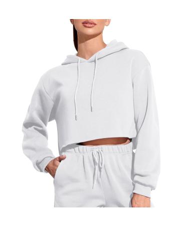 Creoqiji sweater women black women's hoodie with long sleeves circular neckline cord trendy autumn sweatshirt fleece sweater hoodie cheap white s