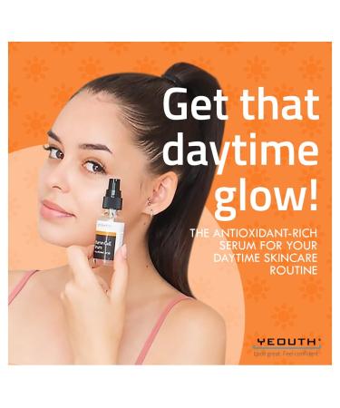 YEOUTH Vitamin C Serum with Hyaluronic Acid & Vitamin E - Brightening & Hydrating Face Serum for Dark Spots (2oz) - Buy Online on GoSupps.com