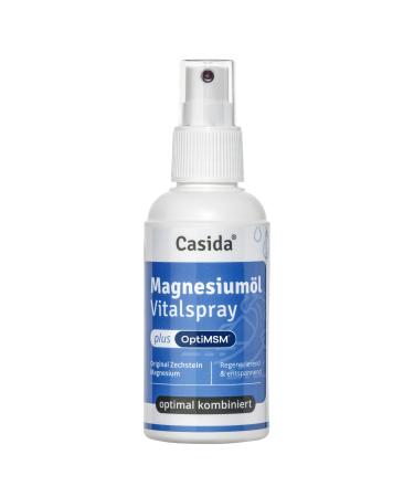 Casida Casida - Magnesium oil spray + MSM - original Zechstein minerals - for skin in joints - pharmacy quality - 100 ml