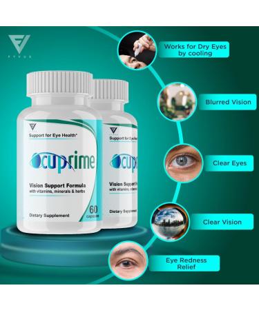 5 Pack Ocuprime for Eyes Vision Formula - Occuprime Eye Vitamins Supplements | Ocu Now Leading Eyesight Health with Premium Ingredients - 300 Capsules - Buy Online on GoSupps.com