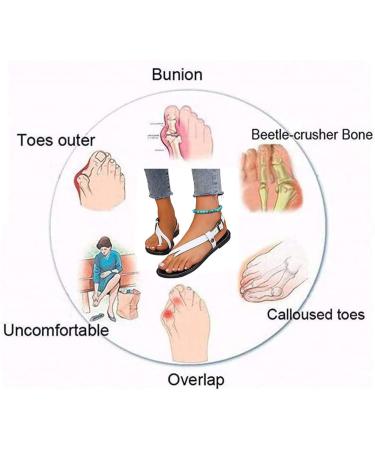Women's Flat Slide Sandals - Open Toe Bunion Corrector with Adjustable Buckle | Summer Casual Beach Shoes for Big Toe Bone Correction & Arch Support - Size 7 White - Buy Online on GoSupps.com