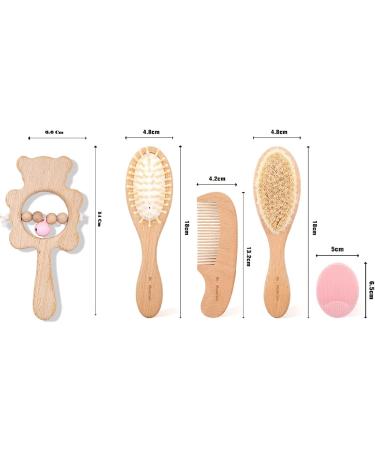 LooLoon 5-Piece Baby Brush and Comb Set Plus Toy | Soft Bamboo | Eco-Friendly 4-in-1 Comb and Brush Set for Boys and Girls - Buy Online on GoSupps.com