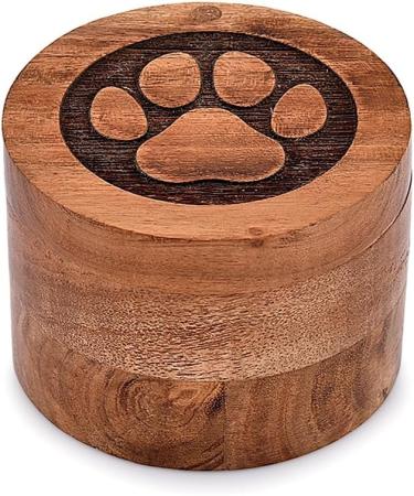 EDHAS Acacia Wood Decorative Urns Funeral Cremation Urn for Ashes for Dogs Pet Urns for Cats (8.89cm x 8.89cm x 6.35cm) - Buy Online on GoSupps.com