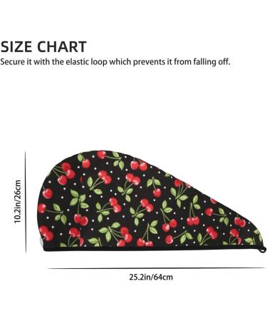 Hair Towel Wrap - Quick Drying Hair Turban with Button | Sweet Red Cherry Color - Buy Online on GoSupps.com