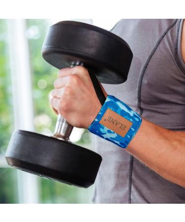 Wrist Wraps Weightlifting 19 Professional Grade with Thumb Loops - Camouflage Blue | For Men & Women - Ideal for Bodybuilding, Strength Training & Sports - Buy Online on GoSupps.com