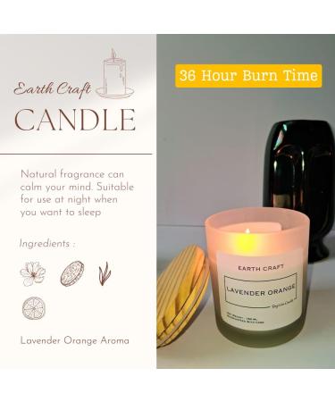 EARTH CRAFT Aromatherapy Scented Candles - Handmade Soy Candles for Home Decor Bedroom & Bath - Non Toxic Smokeless Lavender Orange Aroma - Buy Online on GoSupps.com