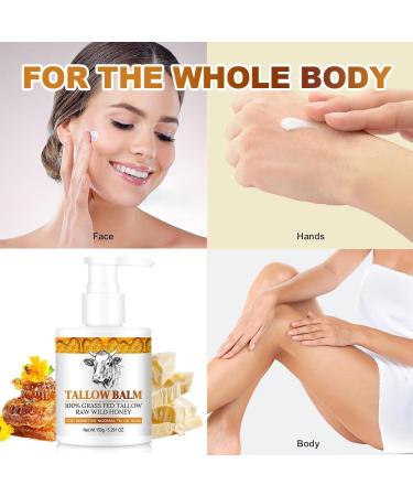 Beef Tallow & Honey Milk Body Lotion - Moisturizes & Softens Dry Skin Body & Hands - Moisturizing Body Oil for Body Organic Face Moisturizer  - Buy Online on GoSupps.com