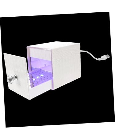 Beavorty nail polish storage nail bit manicure tools nail tool nail art tool para u as Nail Polishing Drills Container Female Manicure Supply Acrylic white Organizer - 12x8.5cm White