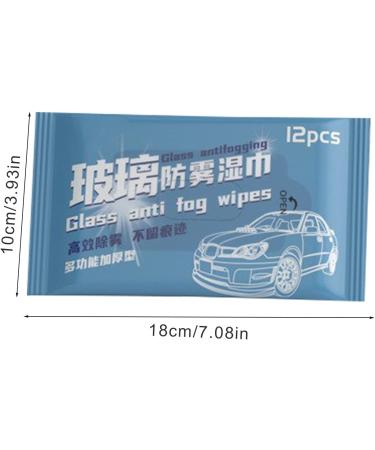 Shakven Car Windshield Anti-Fog Wipes 12 Sheets Eye Glass Clean Anti-fog Cloths - Rearview Looking-Glass Wet Wipes For Eye Glass Cleaning - Buy Online on GoSupps.com