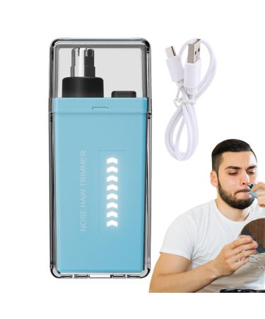 Nose Hair Removal | Rechargeable Nasal Hair Trimmer Portable Nose Trimmer Waterproof Eyebrow Trimmer for Hygienic Grooming & Easy Cleaning Blue