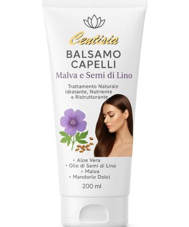 Centisia Hair Balm Malva and Linseed 200ml Natural Moisturizing Nourishing and Restructuring Treatment With Aloe Vera Sweet Almonds and Vegetable Oils Fragile - Buy Online on GoSupps.com