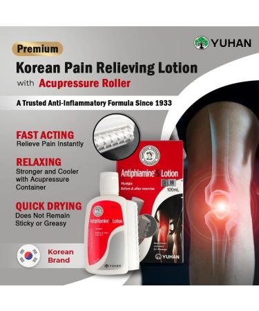 Yuhan Antiphlamine S Lotion 100ml - Fast Pain Relief for Muscle, Joint & Nerve with Acupressure Roller - Buy Online on GoSupps.com