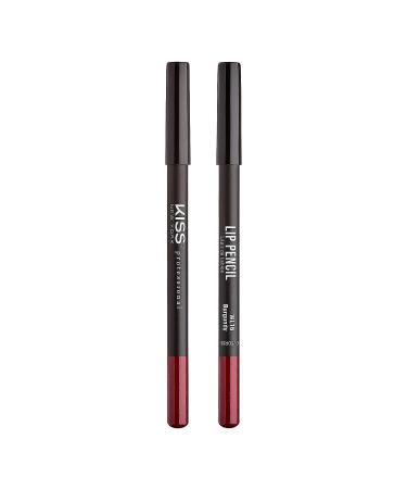 kiss New York Professional Slim Lip Pencil - Burgundy | Creamy Soft Lip Liner for Long-Lasting Rich Color | Water-Resistant Lip Crayon - Buy Online on GoSupps.com
