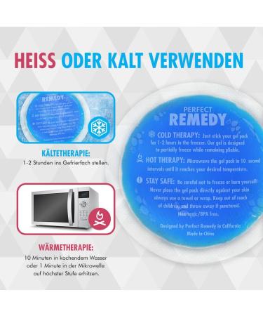Perfect Remedy Cooling Pads - Reusable Gel Packs for Pain Relief | Injury Recovery & Heat Compresses - Ideal for Knees Back Neck & Ankle (Blue Round) - Buy Online on GoSupps.com