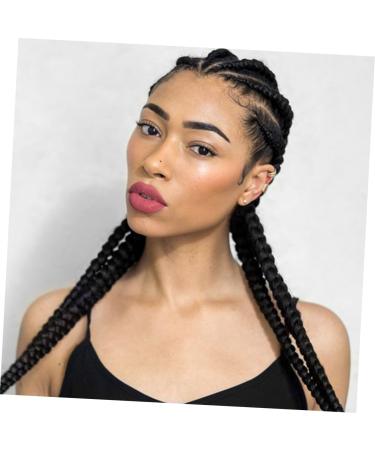 MAGICLULU to weave decorate Hair piece three shares synthetic braided ponytail extension elastic hair bands ponytail hairpiece band girl braided wigs wig High temperature wire 45X6CM Black - Buy Online on GoSupps.com