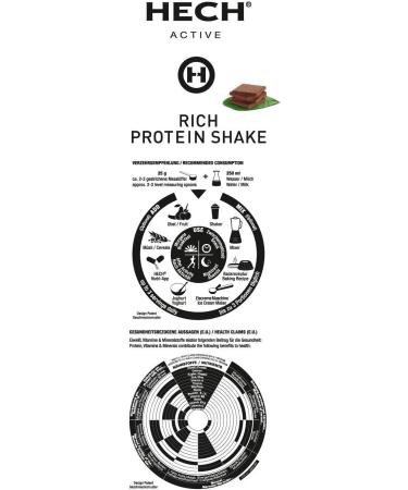 HECH ACTIVE Rich Protein Shake Chocolate 500g - Premium Protein Supplement for Muscle Gain & Weight Management - Buy Online on GoSupps.com