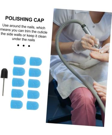 Healeved 1 Set Nail Color Sand Cap Nail Art Polishing Caps Nail Polisher Caps Electric Tool Nail Bit Fine Grit Nail Art Tools Electric Nail File Replacement Sandblasting Nail Flakes Corner 2x1.5cm Blue - Buy Online on GoSupps.com