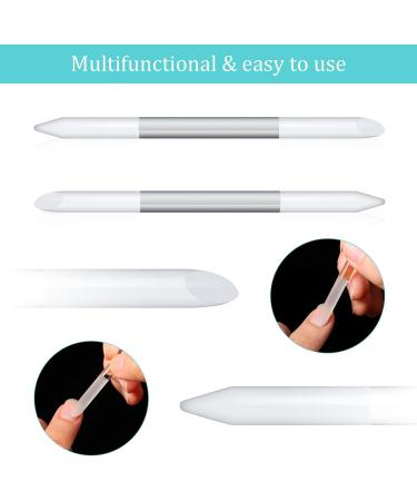 6 Piece Green Glass Cuticle Pusher and File Set with Case - Double Sided Glass Files and Cuticle Trimmer for Manicure Nail Care - Buy Online on GoSupps.com