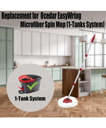 KLYFAR Mop Replace Head - 4 Pack Microfiber Refills for O Cedar EasyWring Spin Mop | Compatible with Ocedar 1 Tank System | 58in Handle | White - Buy Online on GoSupps.com