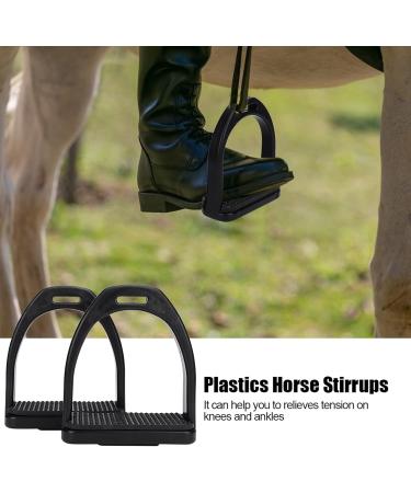 Doact Iron Stirrups for Adolescents & Adults - Secure Black Rubber & Plastic Dressage Stirrups | Medium 13 | Perfect for Children & Horses - Buy Online on GoSupps.com