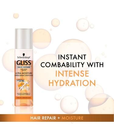 GLISS Hair Repair Leave-In Conditioner Ultra Moisture Express Repair for Dry or Stressed Hair 6.8 Ounces (Pack of 3) - Buy Online on GoSupps.com