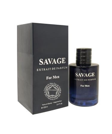 META-BOSEM Savage Extrait De Parfum Natural Spray Cologne for Men, Wonderful Fragrance Gift, Masculine Scent, for all Skin Types, 3.4 Fluid Ounce/100 Ml