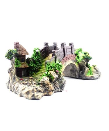 Hpiano aquarium decoration cave aquarium the decorative bridge landscaped landscape tree trunk wood polyresin landscape bridge ornament environmental protection. Ideal for small shrimp fish