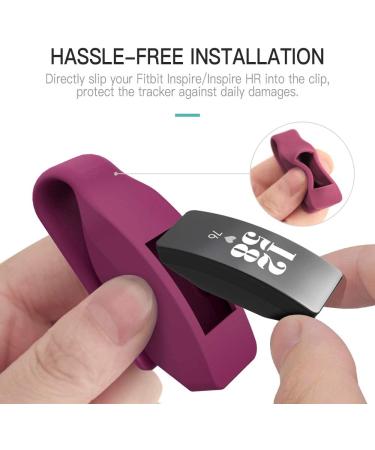MoKo 2-Pack Clip Holder for Fitbit Inspire/Inspire HR - Wine Red & Sakura Pink | Soft Silicone Clip Case for Women and Men - Buy Online on GoSupps.com