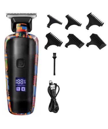 Pro Hair Clipper Multifunction Men's Professional Electric Actuator Printed Graffiti Shaving Face USB Charging Trimmer
