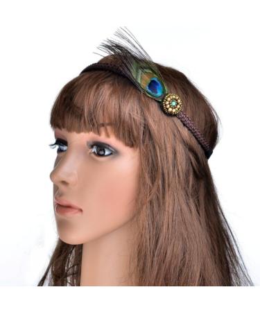 Justfox Hair Band with Pfau Feder | Stylish International Shipping | Unique Accessories for Every Look - Buy Online on GoSupps.com