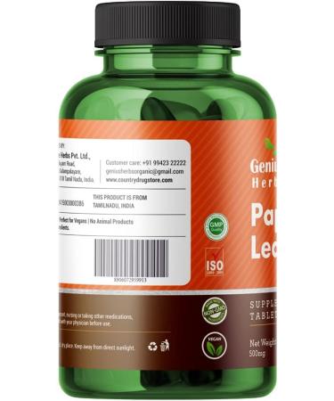Genius Herbs Papaya Leaf Tablets 1000mg - 180 Tablets, Immunity Boost & Natural Detox - Buy Online on GoSupps.com