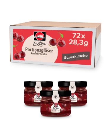 Schwartau Extra Sour Cherry jam portion jars for brunch caf or buffet 72x28.3g