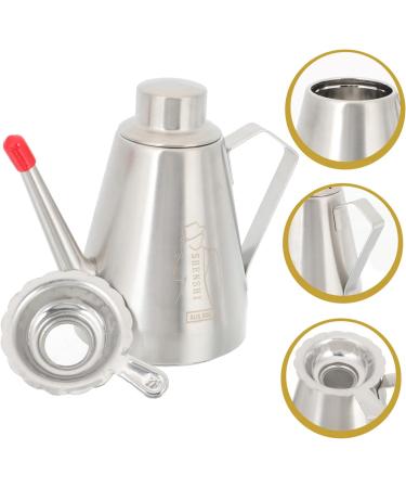 Zerodeko 4pcs Stainless Steel Oil Pot Olive Oil Cooking Oil Container Portable Tea Kettle Vinegar Pourer Pot Practical Oil Dispenser Stainless Steel Oil Bottle Vinegar Bottle Anti-spill 16x14cmx4pcs Silverx4pcs - Buy Online on GoSupps.com