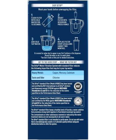 Brita Standard Water Filter Replacement - 3 Count, BPA Free for Pitchers & Dispensers - Buy Online on GoSupps.com
