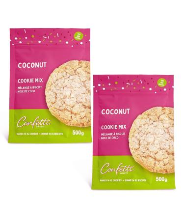 Confetti Sweets Cookie Mix for Baking - Coconut Cookie Mix | Gourmet Ingredients | Soft and Chewy | No Added Preservatives | Made in Canada | 2 Mixes