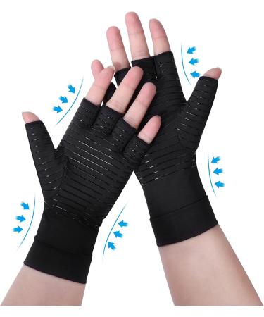 Copper Compression Arthritis Gloves for Men & Women - Cenawin Fingerless Carpal Tunnel Relief Reduces Hand Pain & Swelling | Large Size - Buy Online on GoSupps.com