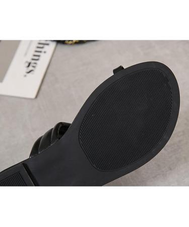 Women Clip-Toe Flat Sandals - Summer Comfortable Bunion Correction Leather Ring Toe Roman Slippers for Indoor & Outdoor Wear - Size 8.5 Black - Buy Online on GoSupps.com
