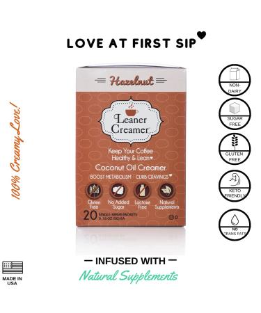 Leaner Creamer Sugar Free Hazelnut Coffee Creamer - 20 Servings | Low-Calorie Delight - Buy Online on GoSupps.com
