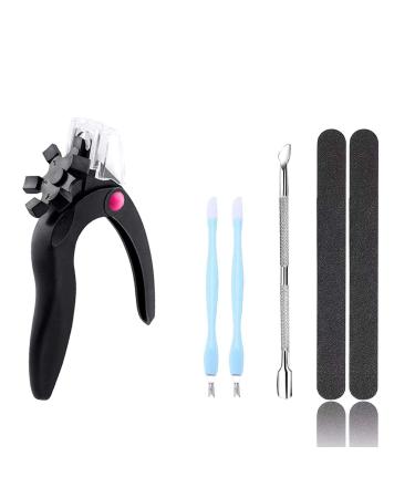 6Pcs Adjustable Acrylic Nail Clipper Tools  Stainless Steel Nail Trimmer  Nail Tip Cutter for False Nail Art Manicure (Black)