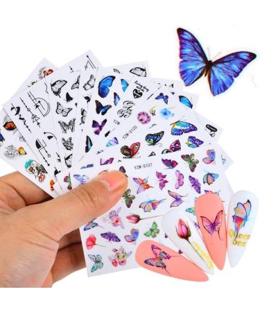 1 Sheet Women Stylish Decals DIY Nail Art Decoration Butterfly-shape Nail Sticker Slider Manicure Tool(YZW-S107) - Buy Online on GoSupps.com