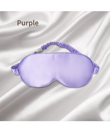 Silk Sleep Mask for Women/Men/Girls - 19 Momme 100% Pure Mulberry Silk, Blackout, Anti-Allergy, Purple - Buy Online on GoSupps.com