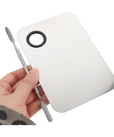 FOMIYES Makeup Palette | Stainless Steel Cosmetic Mixing Tray & Spatula for Foundation & Nail Art | Perfect for Makeup Artists - Buy Online on GoSupps.com