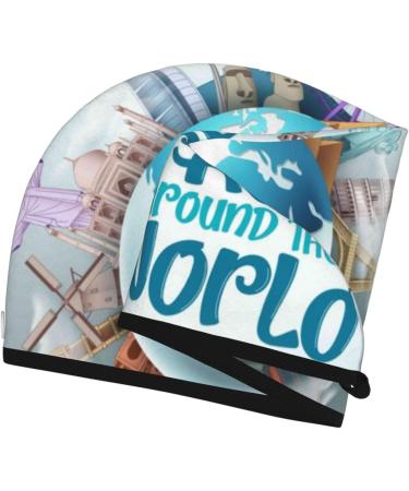 Travel Around The World Microfiber Hair Towel - Super Absorbent Coral Velvet Wrap for Long Curly & Thick Hair | Quick Drying Women's Hair Cap - Buy Online on GoSupps.com