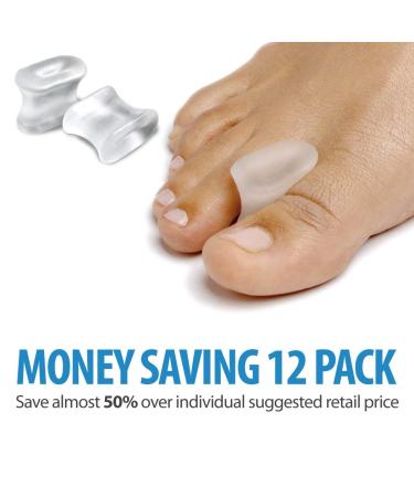 Toe Spreaders for Overlapping & Crooked Toes - 12 Piece Correction Cushion Set (Large) for Hallux Valgus & Hammer Toes - International Shipping Available - Buy Online on GoSupps.com