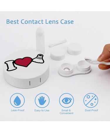 I Love Badminton Contact Lens Kit - Portable Round Storage Case with Mirror | Cute Lens Holder for Travel - Buy Online on GoSupps.com