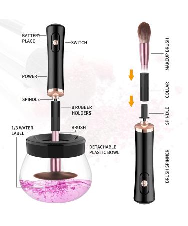 Fesmey Makeup Brush Cleaner Machine - Electric Spinner Dryer with 8 Collars, Black - Buy Online on GoSupps.com