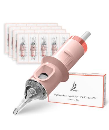 AWAKEN AWAKEN Sterile PMU Permanent Makeup Round Liner Cartridge Needles 3 Pin Medium Taper Disposable for Eyebrows Lips and Eyeliner (0.25mm/3RLMT)