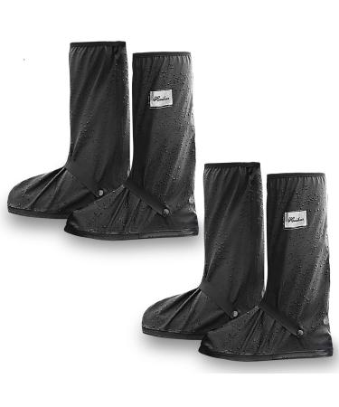 LINKEASE Waterproof Shoe Cover, Foldable Rain Boot Cover, Reusable Rain Snow Shoe Cover with Reflector, Suitable for Motorcycle, Fishing, Gardening, Cycling, Painting | 2 Pairs XX-Large