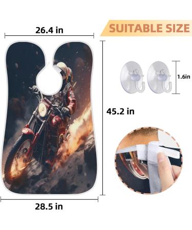 Motorcycle Astronaut Beard Bib Apron | Beard Hair Catcher for Men | Perfect Father's Day & Christmas Gift for Dad or Husband | Includes 2 Suction Cups - Buy Online on GoSupps.com