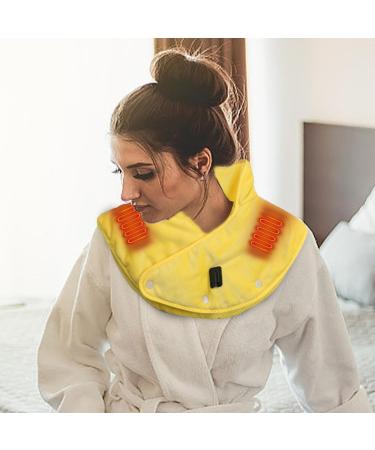 Jacekee Heated Shoulder Pillow & Warmer Scarf - 3 Heat Levels Skin-Friendly Relief for Cramps & Back Pain | Yellow | International Shipping - Buy Online on GoSupps.com